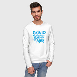 Лонгслив хлопковый мужской Covid, цвет: белый — фото 2