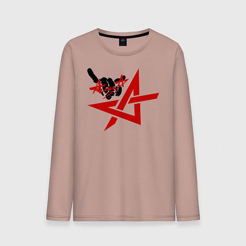 Мужской лонгслив Алиса коза / Пыльно-розовый – фото 1