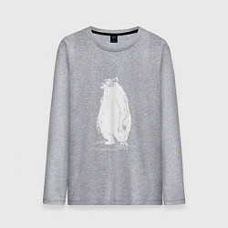 Лонгслив хлопковый мужской Курьер - Медведь, цвет: меланж