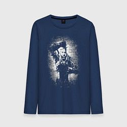 Лонгслив хлопковый мужской Геральт, цвет: тёмно-синий