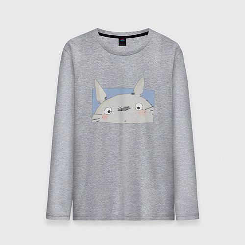 Мужской лонгслив Удивленный Тоторо / Меланж – фото 1