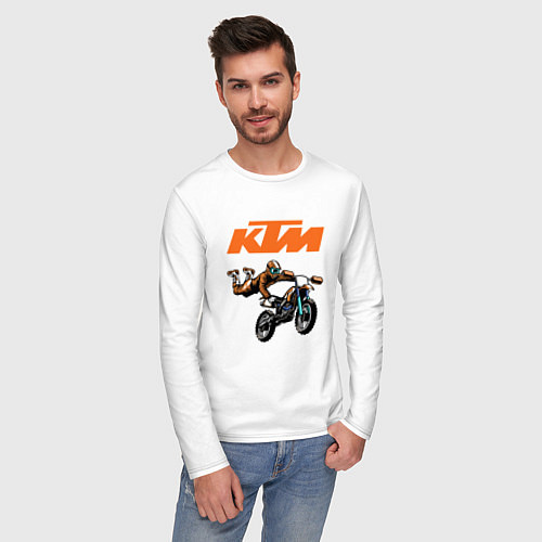 Мужской лонгслив KTM МОТОКРОСС Z / Белый – фото 3