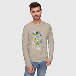 Лонгслив хлопковый мужской Берсерк моря, цвет: миндальный — фото 2
