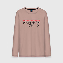 Лонгслив хлопковый мужской Pussy-juicy на тусе Инстасамка, цвет: пыльно-розовый