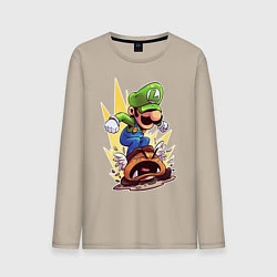 Лонгслив хлопковый мужской Angry Luigi, цвет: миндальный