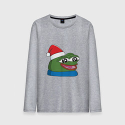 Мужской лонгслив Pepe, pepe happy, Пепе хеппи, pepe happy new year