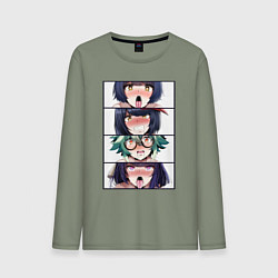 Лонгслив хлопковый мужской Genshin Impact Ahegao face, цвет: авокадо