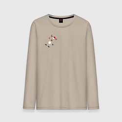 Лонгслив хлопковый мужской Новогодний Олень!, цвет: миндальный
