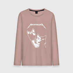 Лонгслив хлопковый мужской MEOWTALLICA, цвет: пыльно-розовый