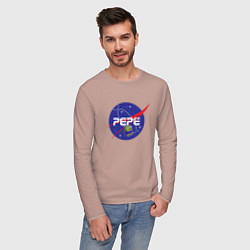 Лонгслив хлопковый мужской Pepe Pepe space Nasa, цвет: пыльно-розовый — фото 2