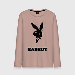 Лонгслив хлопковый мужской BAD BOY PLAYBOY, цвет: пыльно-розовый