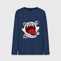 Лонгслив хлопковый мужской Mario Bu, цвет: тёмно-синий