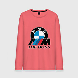 Лонгслив хлопковый мужской BMW BOSS, цвет: коралловый