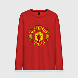 Лонгслив хлопковый мужской Манчестер Юнайтед логотип цвета красный — фото 1