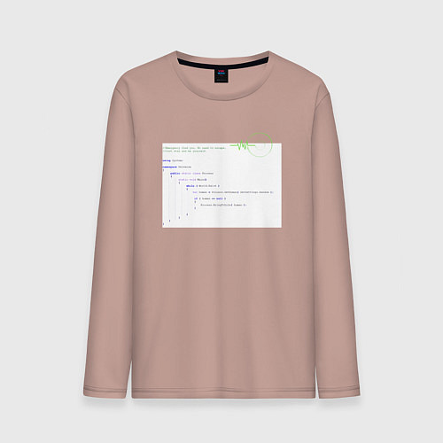 Мужской лонгслив Код Создателя - для программиста / Пыльно-розовый – фото 1