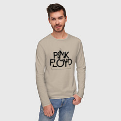 Лонгслив хлопковый мужской PINK FLOYD LOGO ПИНК ФЛОЙД, цвет: миндальный — фото 2