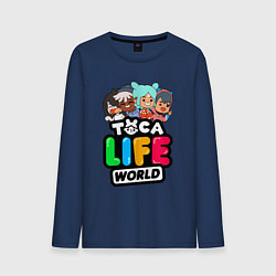 Лонгслив хлопковый мужской TOCA LIFE WORLD ТОКА ЛАЙФ ВОРЛД ПЕРСОНАЖИ, цвет: тёмно-синий