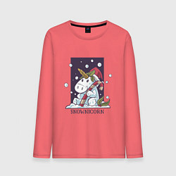 Лонгслив хлопковый мужской Snownicorn, цвет: коралловый