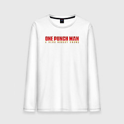 Лонгслив хлопковый мужской One Punch Man a hero nobody knows, цвет: белый
