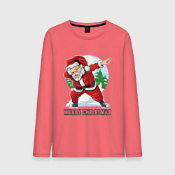 Лонгслив хлопковый мужской Dab Santa, цвет: коралловый