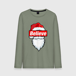 Мужской лонгслив I Believe In Santa Я Верю В Санту