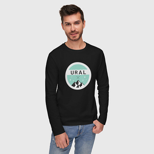Мужской лонгслив УРАЛ 01 / Черный – фото 3