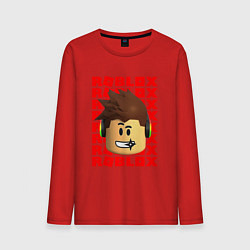 Лонгслив хлопковый мужской ROBLOX RED LOGO LEGO FACE, цвет: красный