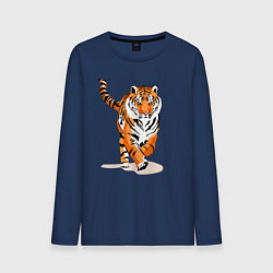 Лонгслив хлопковый мужской Властный хозяин джунглей, цвет: тёмно-синий