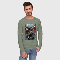 Лонгслив хлопковый мужской Metallica - cool dudes!, цвет: авокадо — фото 2