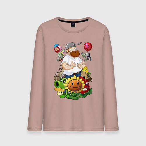 Мужской лонгслив Craaaaazy Dave / Пыльно-розовый – фото 1