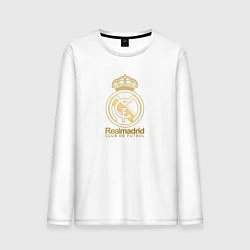 Лонгслив хлопковый мужской Real Madrid gold logo, цвет: белый