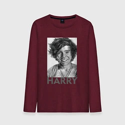 Лонгслив хлопковый мужской Harry Styles, цвет: меланж-бордовый