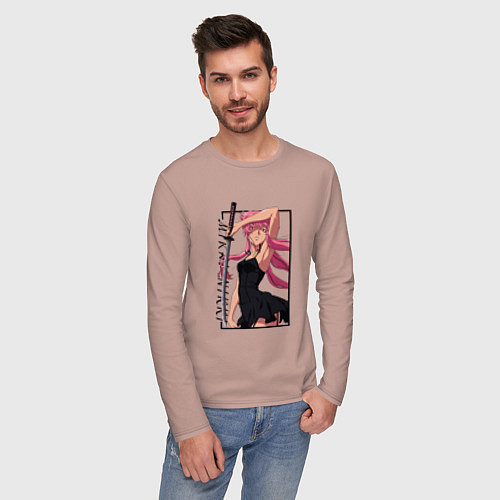 Мужской лонгслив Юно Гасай Дневник будущего / Пыльно-розовый – фото 3