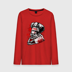 Лонгслив хлопковый мужской DOTA 2 ПУДЖ PUDGE, цвет: красный
