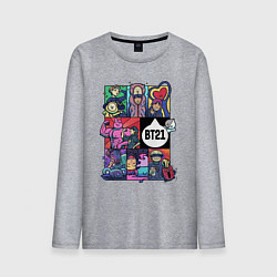 Лонгслив хлопковый мужской BT21 POP-ART, цвет: меланж