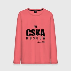 Лонгслив хлопковый мужской CSKA since 1911, цвет: коралловый