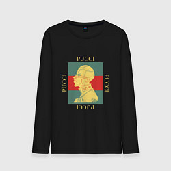 Лонгслив хлопковый мужской PUCCI GOLD ПУЧЧИ ЗОЛОТО, цвет: черный