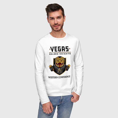 Мужской лонгслив Vegas Golden Knights Вегас Золотые Рыцари / Белый – фото 3