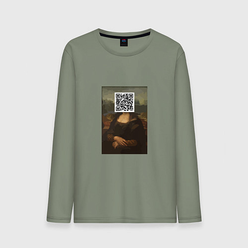 Мужской лонгслив QR Mona Lisa / Авокадо – фото 1