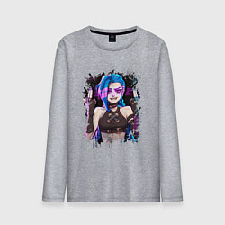 Лонгслив хлопковый мужской JINX SHOOT ARCANE LOL, цвет: меланж