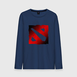 Лонгслив хлопковый мужской ЧЁРНО КРАСНОЕ ЛОГО ДОТА 2 DOTA 2 LOGO, цвет: тёмно-синий