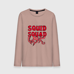 Лонгслив хлопковый мужской Squid Squad, цвет: пыльно-розовый