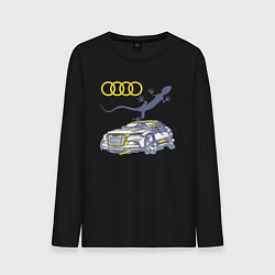 Лонгслив хлопковый мужской Audi Quattro - зачётное точило!, цвет: черный