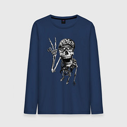Лонгслив хлопковый мужской Skeleton dude, цвет: тёмно-синий