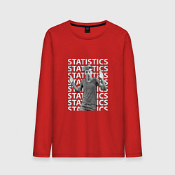 Лонгслив хлопковый мужской Lil Timmy Tim Statistics, цвет: красный