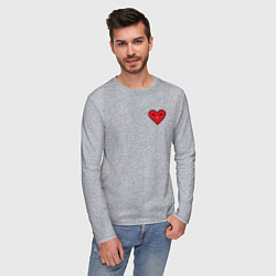 Лонгслив хлопковый мужской Сердечко смайлик, цвет: меланж — фото 2
