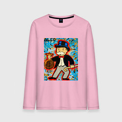 Лонгслив хлопковый мужской Alec ART Monopoly, цвет: светло-розовый