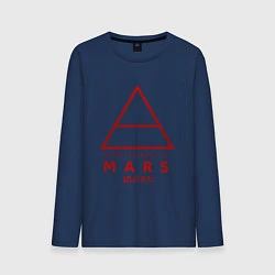 Лонгслив хлопковый мужской 30 Seconds to Mars рок, цвет: тёмно-синий