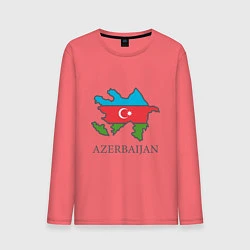 Лонгслив хлопковый мужской Map Azerbaijan, цвет: коралловый