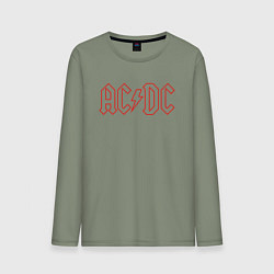 Лонгслив хлопковый мужской ACDC - Logo, цвет: авокадо